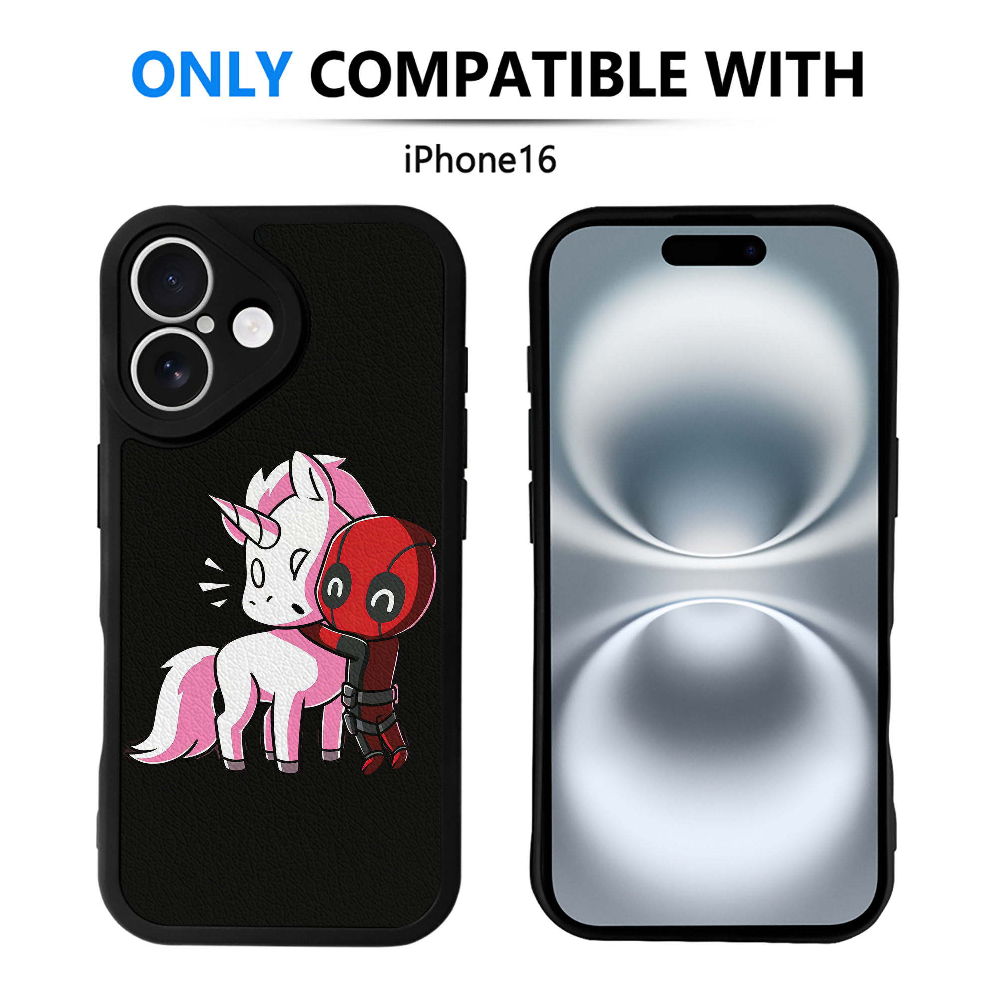 （画像用） Deadpool デッドプール 【iPhone 16シリーズ対応】シリコンスマホケース（レザー調） 材質：シリコン